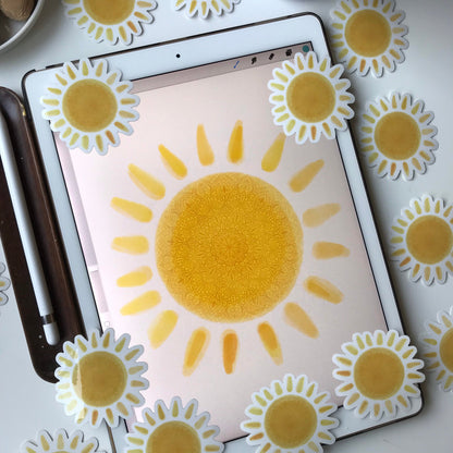 Sun mandala waterproof sticker