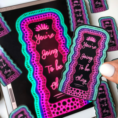 You are going to be okay mandala mirror  sticker