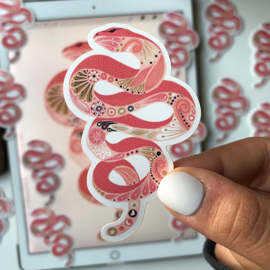 Folk snake waterproof sticker