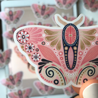 Folk moth waterproof sticker