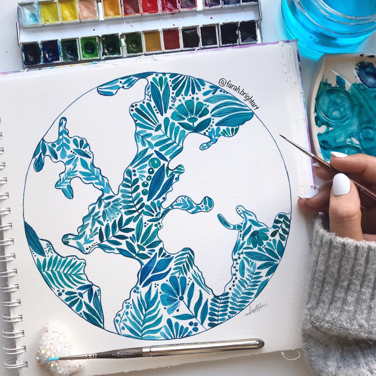 Watercolor world glob print
