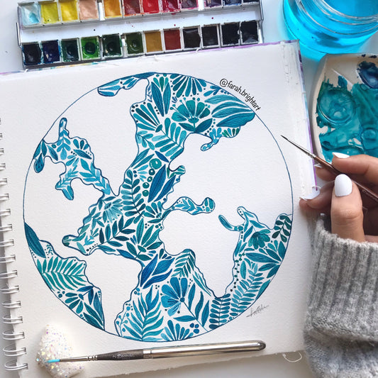 Watercolor world glob print