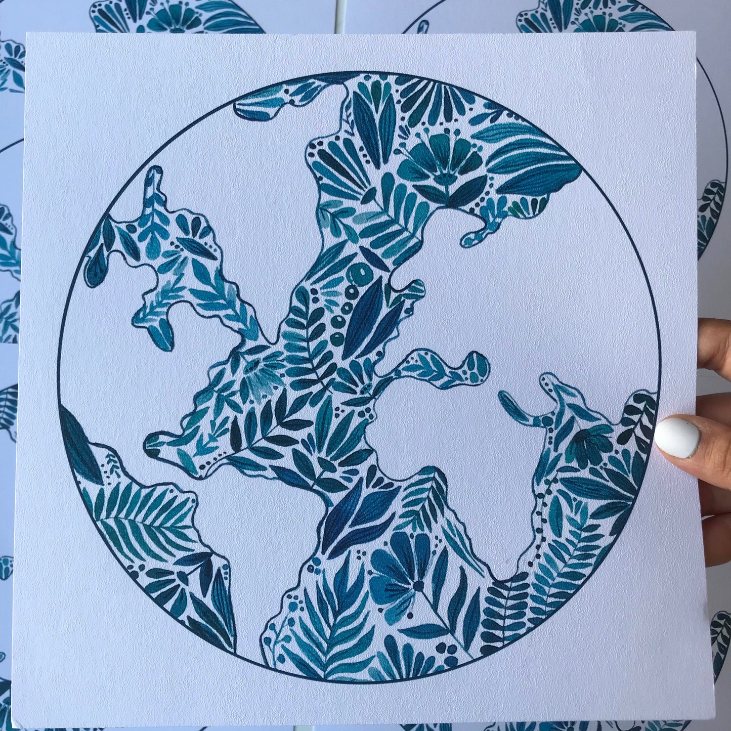 Watercolor world glob print