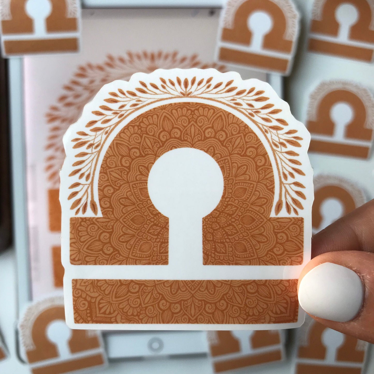Libra mandala waterproof stickers