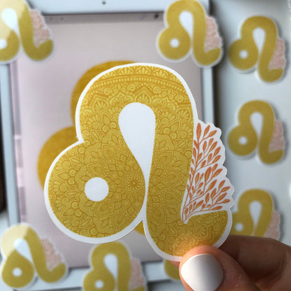 Leo mandala waterproof sticker
