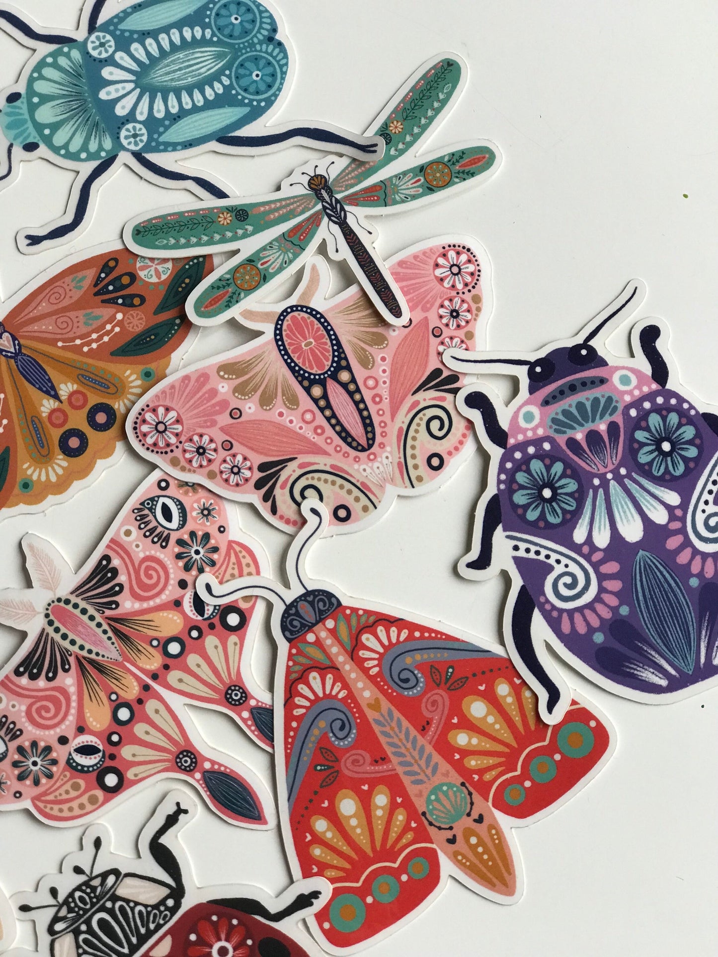 Cute insect waterproof sticker pack of 12