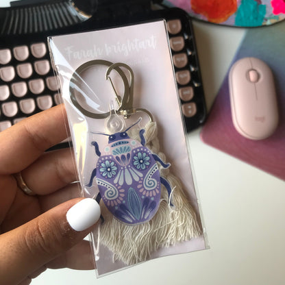Folk cute bug acrylic keychain