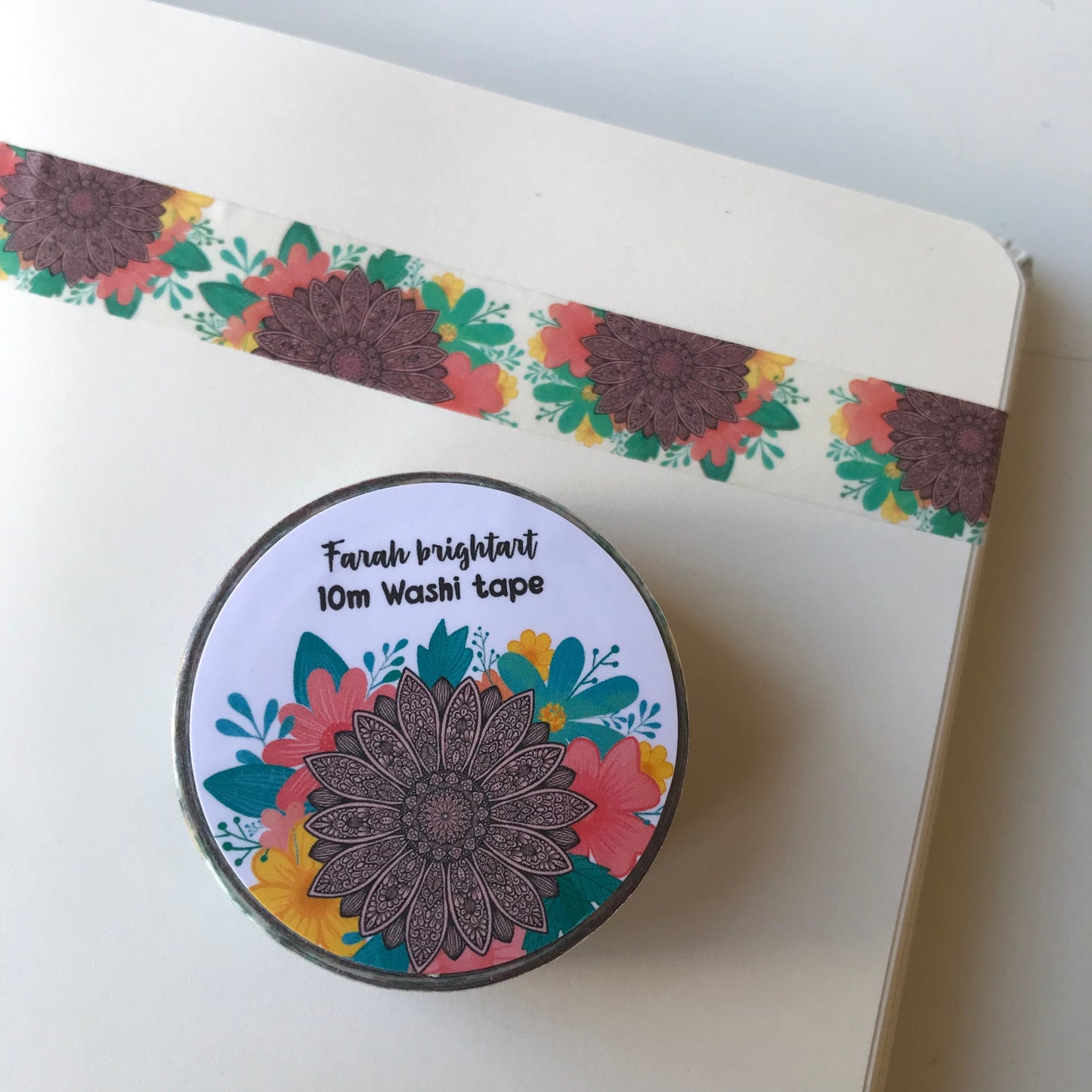 Floral mandala 10mm washi tape