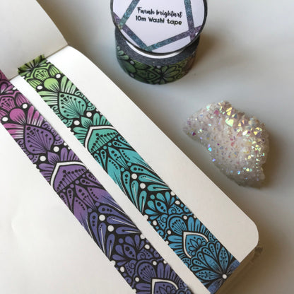 Rainbow Mandala 10mm washi tape