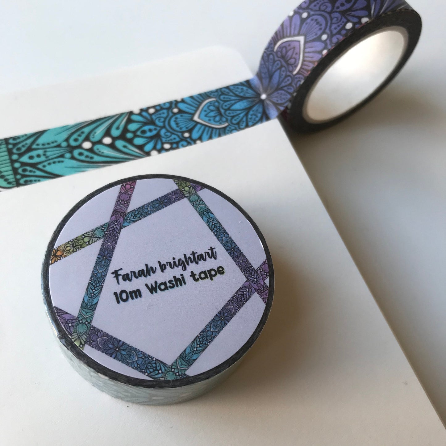 Rainbow Mandala 10mm washi tape