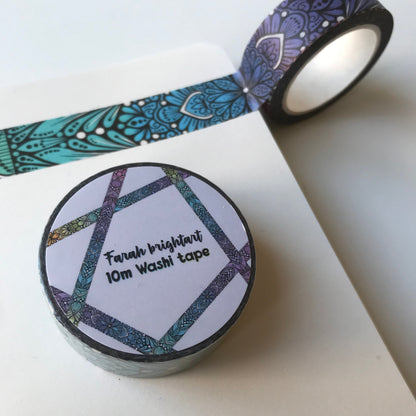 Rainbow Mandala 10mm washi tape