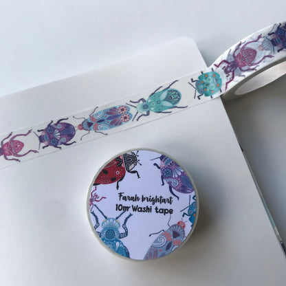 Cute bugs 10mm washi tape