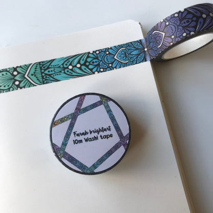 Rainbow Mandala 10mm washi tape