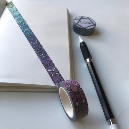 Rainbow Mandala 10mm washi tape