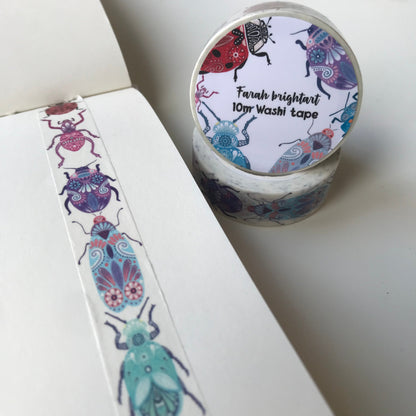 Cute bugs 10mm washi tape