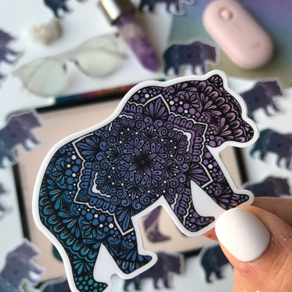 Mandala bear stickers