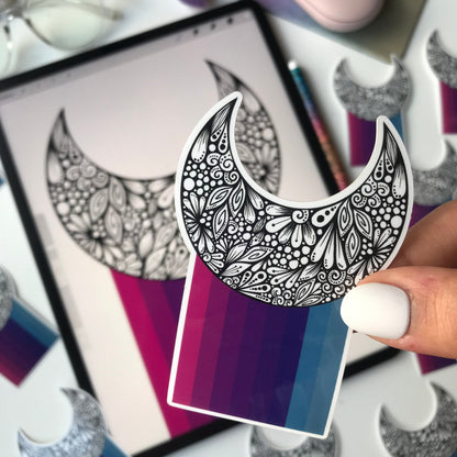 Zentangle moon stickers