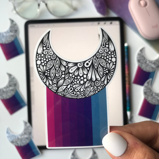 Zentangle moon stickers