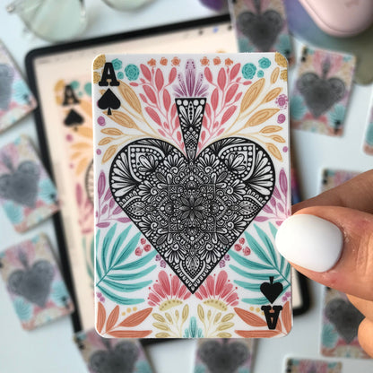 Mandala playing cards stickers