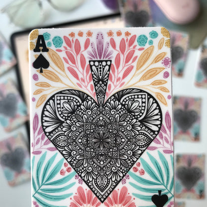 Mandala playing cards stickers
