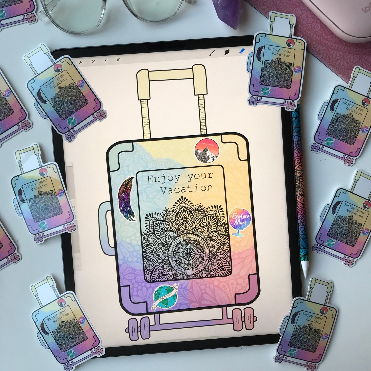Mandala Luggage stickers