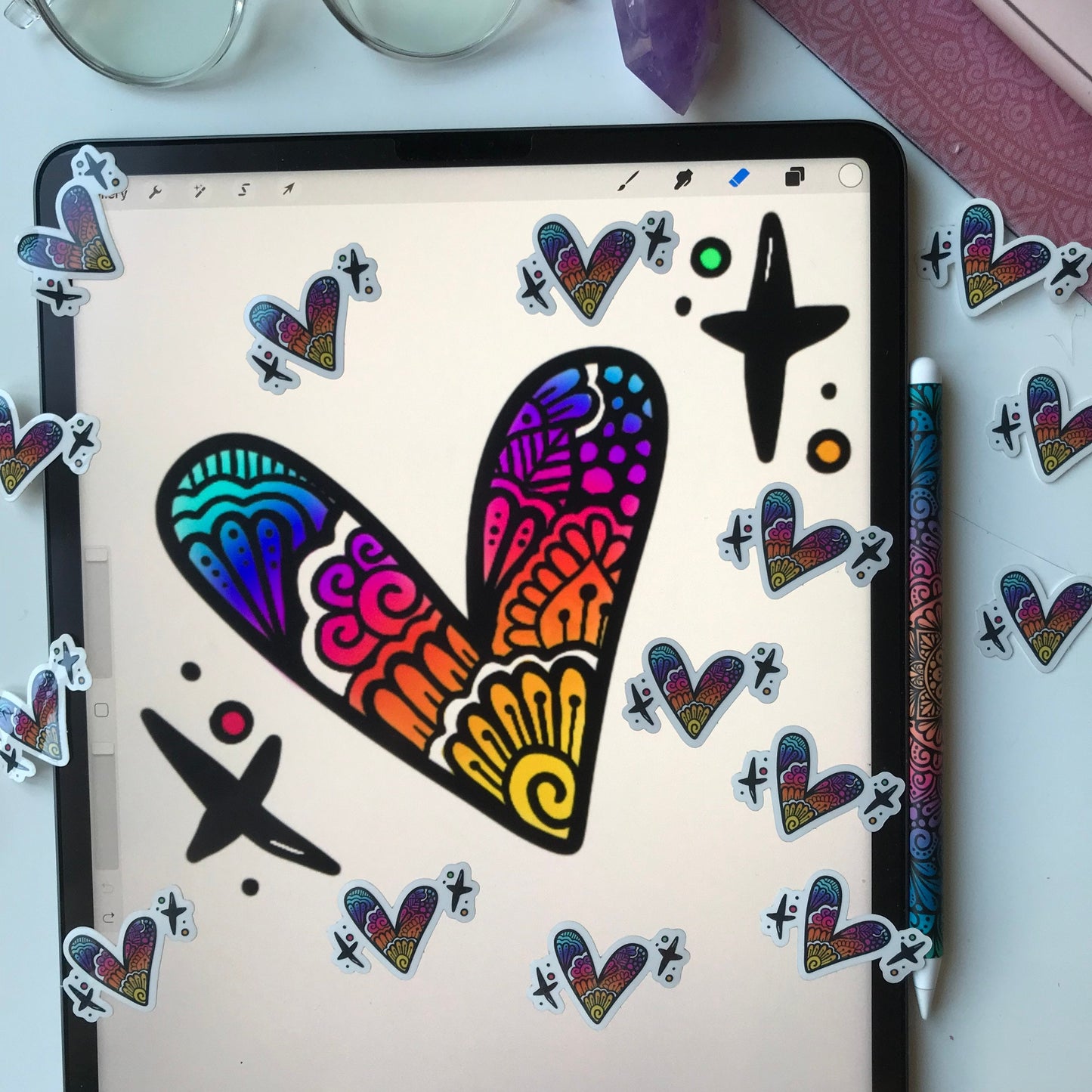 Mini mandala transparent stickers