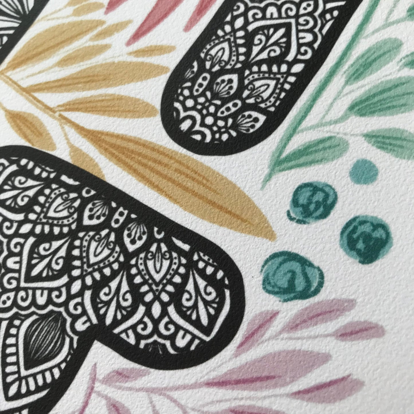 Mandala G letter with plant doodle