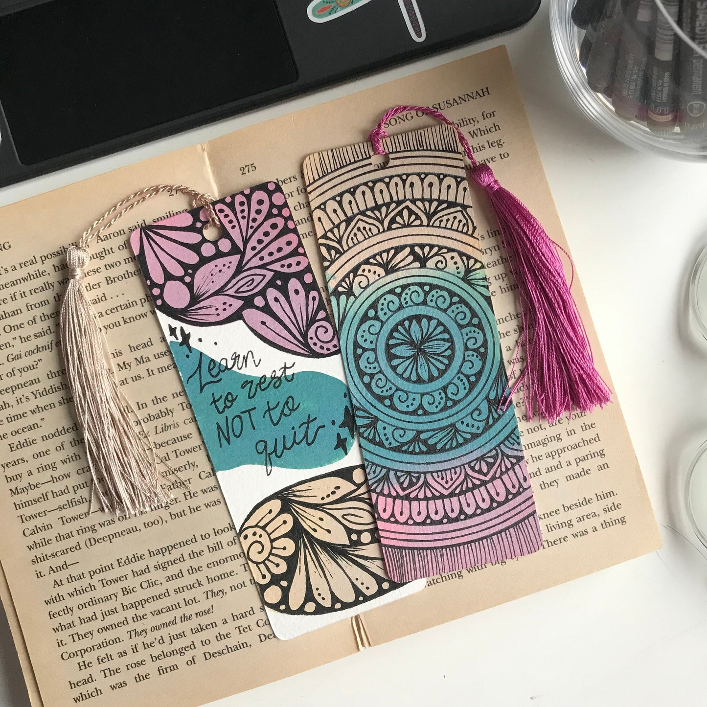 Handmade bookmark set of 2