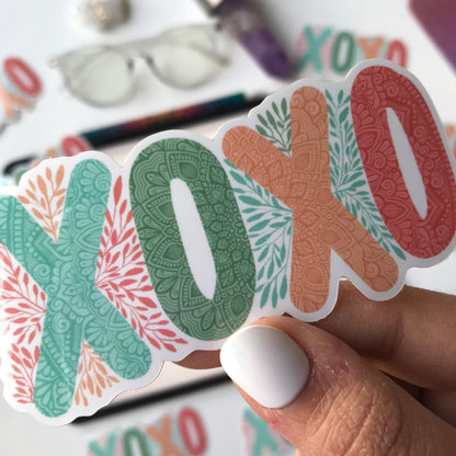 XOXO mandala waterproof stickers
