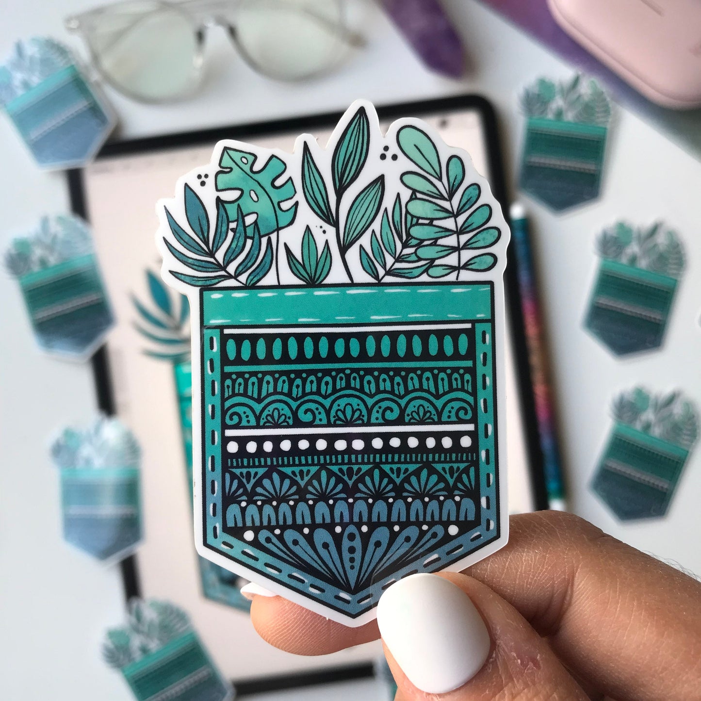 Zentangle plant pocket