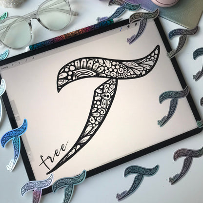 Free holographic zentangle stickers