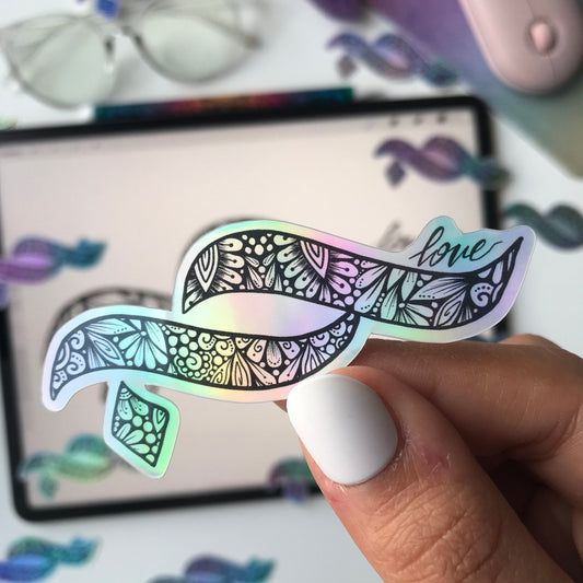 Holographic love  stickers - (hub) Arabic phrase حب