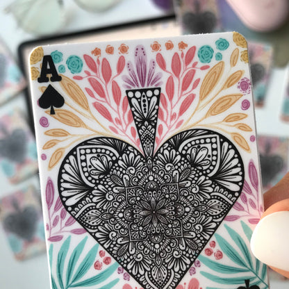 Mandala playing cards stickers