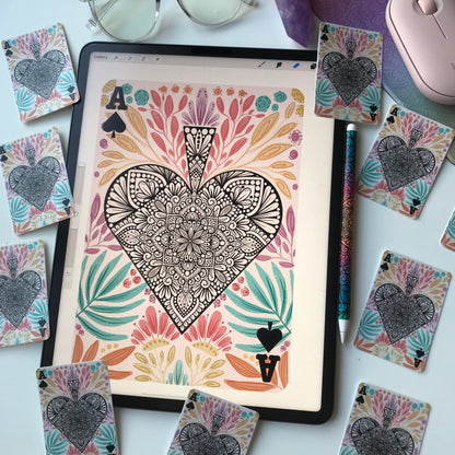 Mandala playing cards stickers