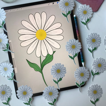 Mandala Daisy waterproof stickers