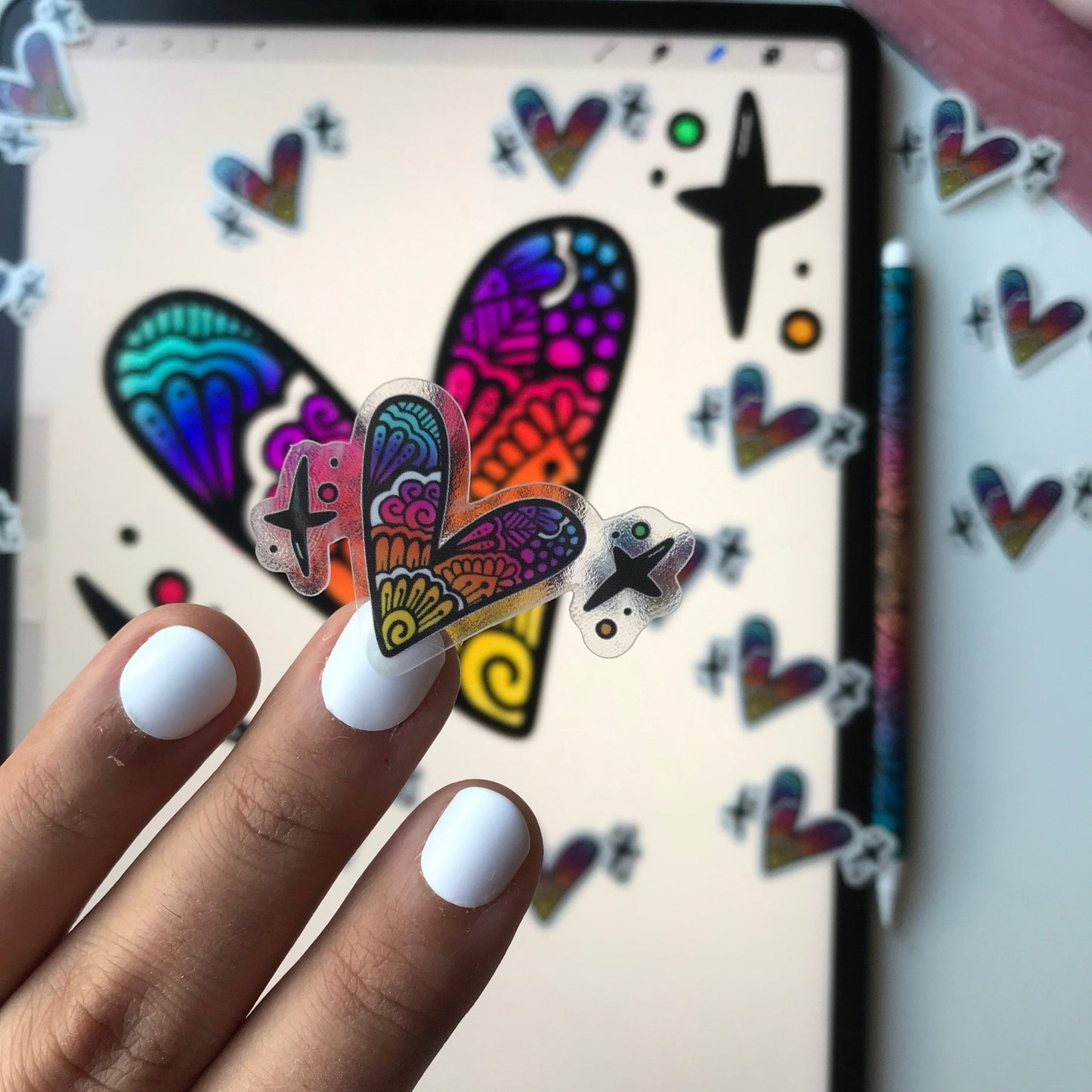 Mini mandala transparent stickers