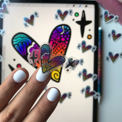Mini mandala transparent stickers