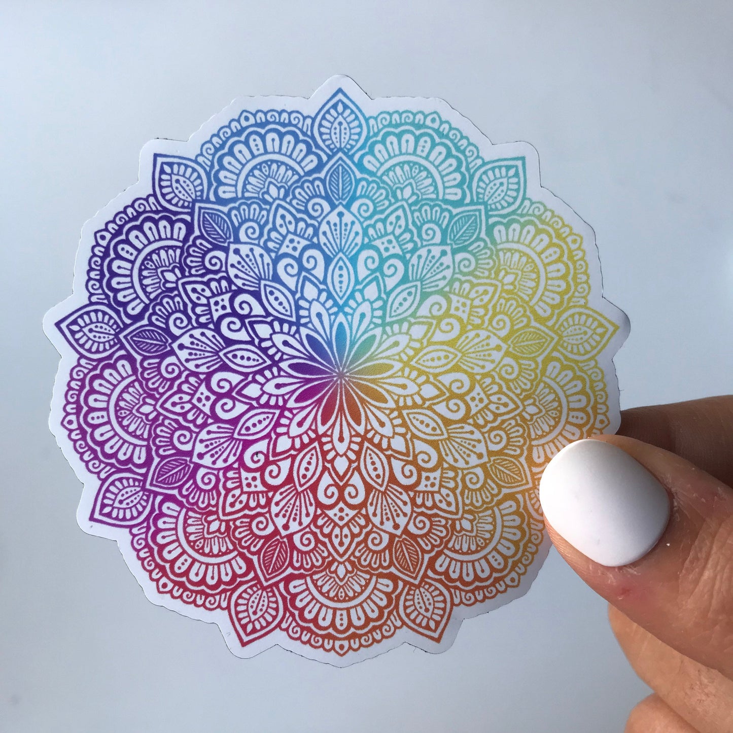 Rainbow mandala magnet