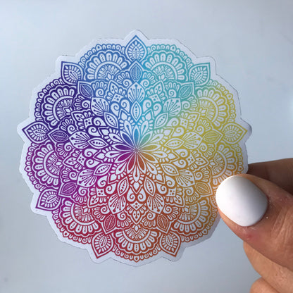 Rainbow mandala magnet