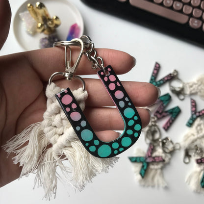 Zentnagle U wooden letter keychain