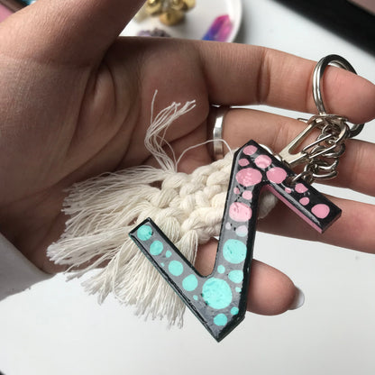 Zentangle Z wooden keychain