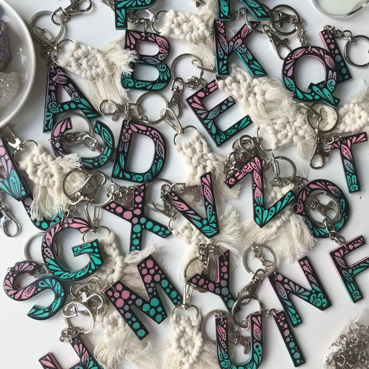 Custom zentangle keychain