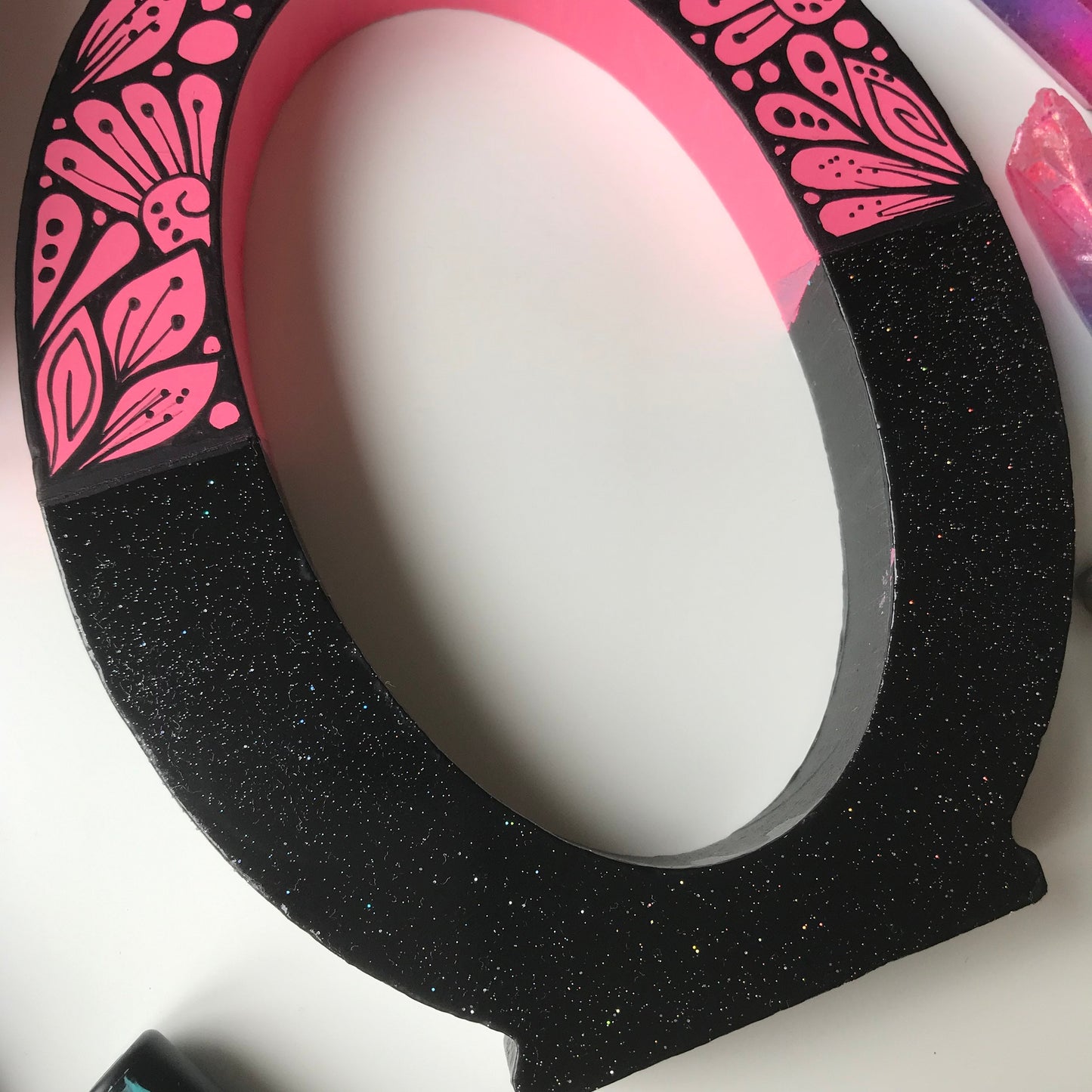 glitter zentangle wooden letter