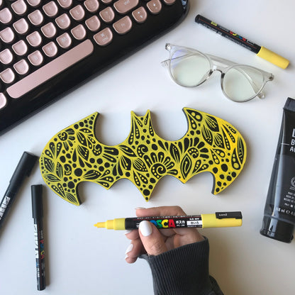 Zentangle wooden Batman - wall decor