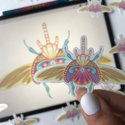 Cute folk bug illustration sticker