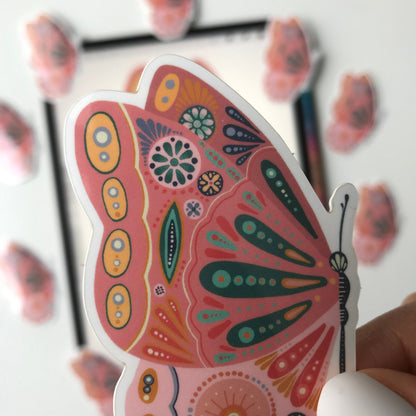 Cute moth waterproof sticker