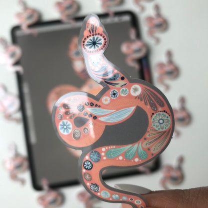 Cute snake waterproof sticker