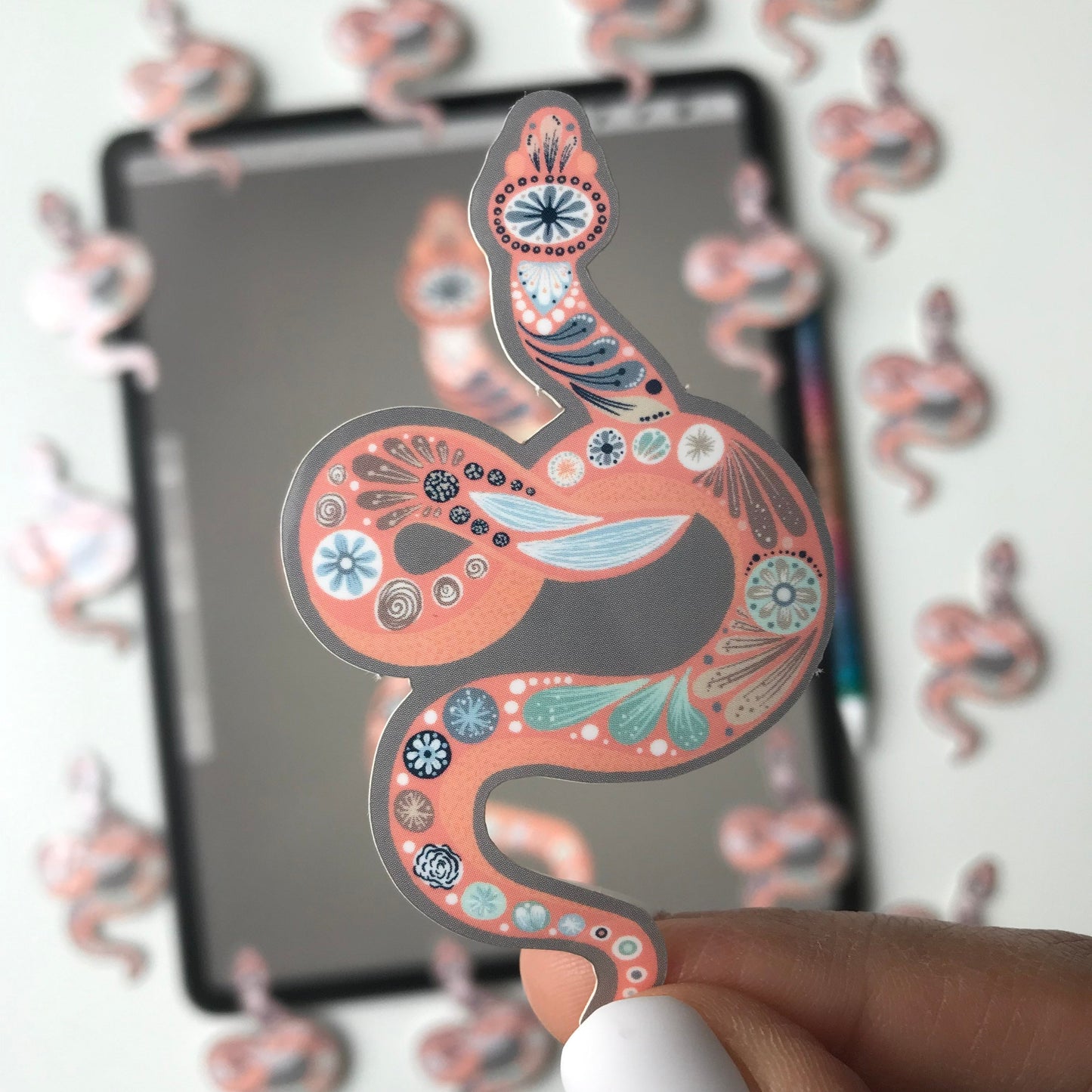Cute snake waterproof sticker