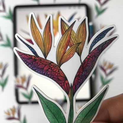 Mandala bird of paradise  sticker