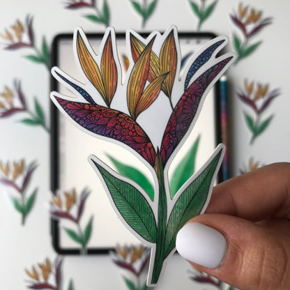 Mandala bird of paradise  sticker